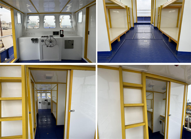 沒有用任何木材的玻璃鋼漁船，全部用玻璃纖維代木替代